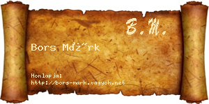Bors Márk névjegykártya