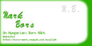 mark bors business card