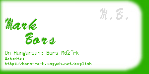 mark bors business card